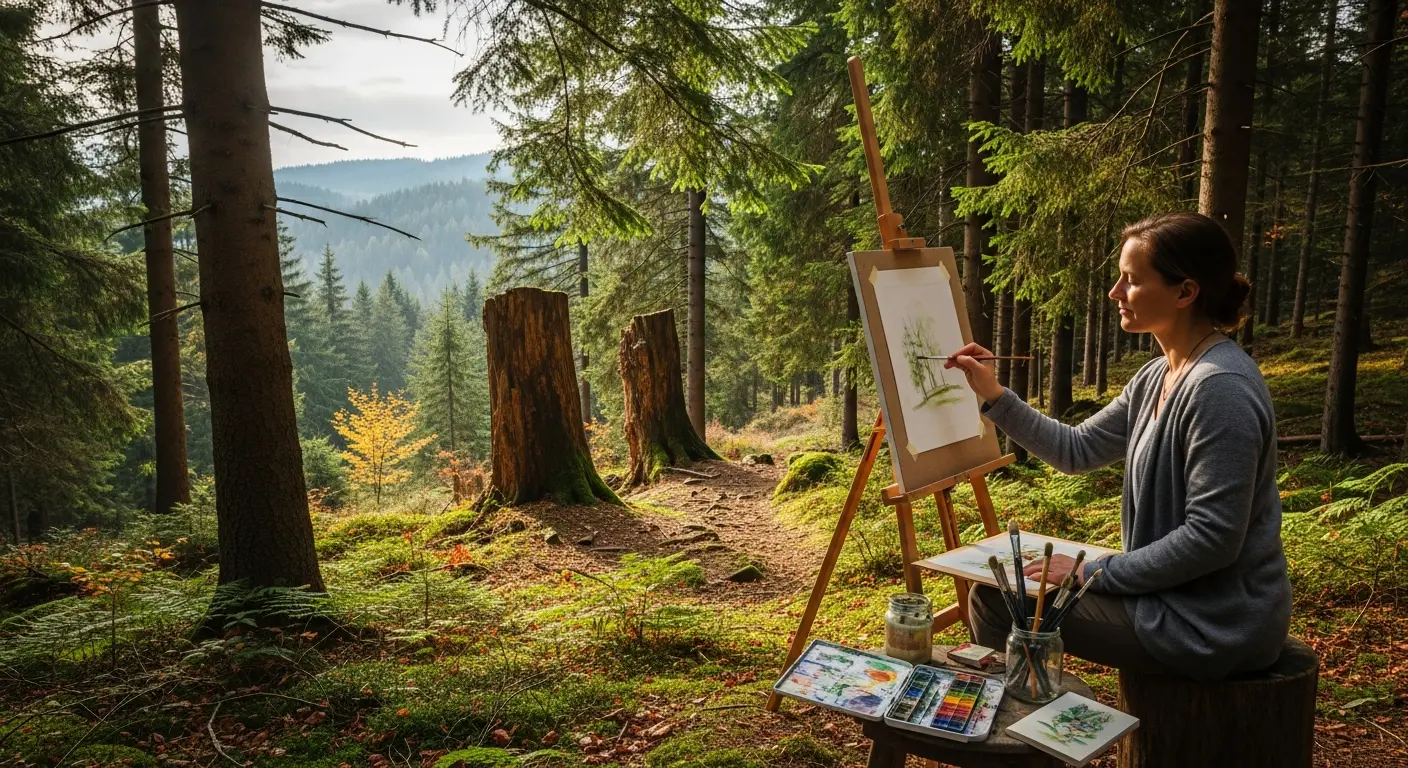 Achtsamkeit im Wald: Kreative Atelierarbeit als Weg zur inneren Ruhe