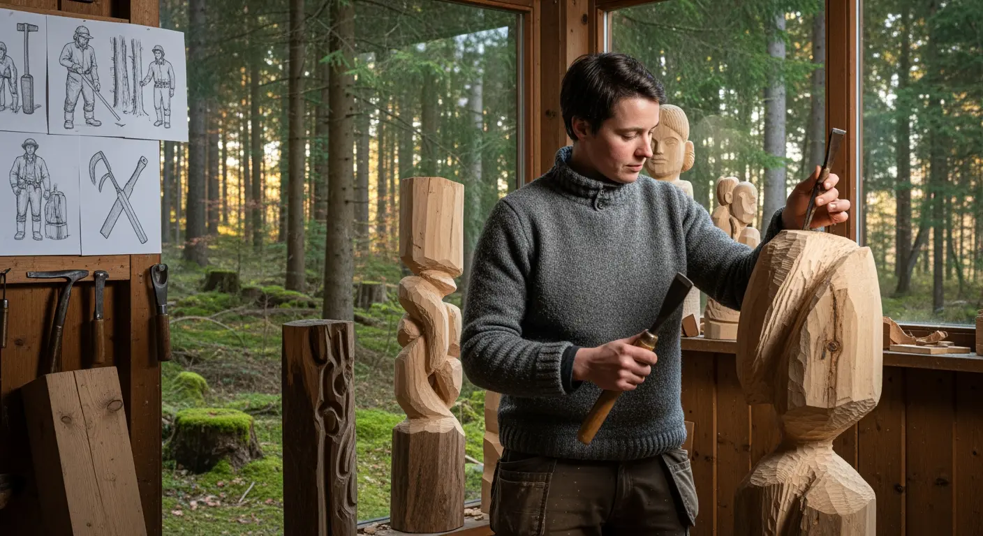 Wie wird die Tradition der Holzhackerkultur in zeitgenössischen Kunstprojekten im Bayerischen Wald reflektiert?